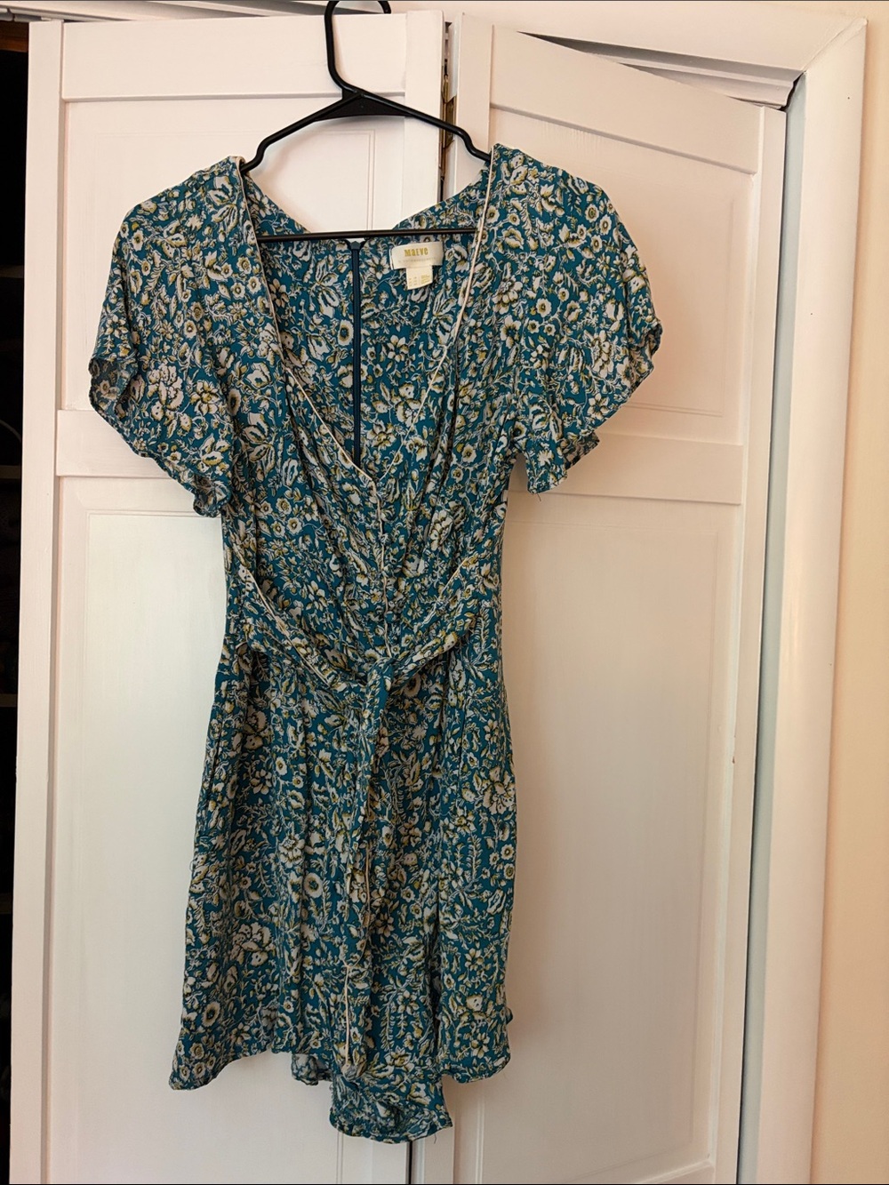 Anthropology Teal Floral Romper